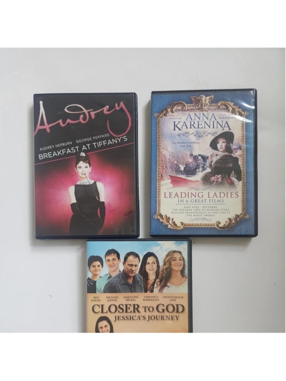 Set of 3 DVD Bundle Breakfast at Tiffany’s, Anna Karenina and Closer to .God